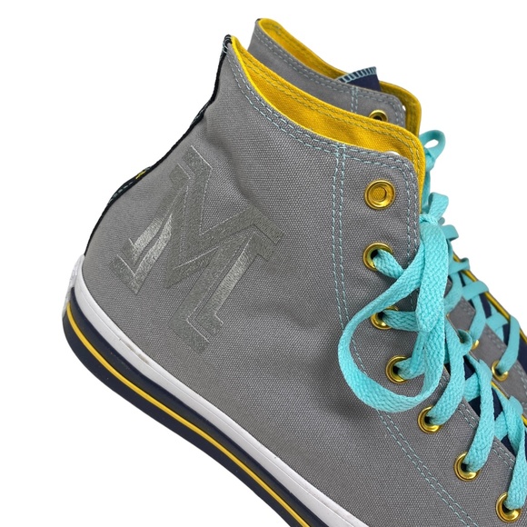 Converse Chuck Taylor High Top Gray Blue Canvas Men’s Sneakers Custom 169748C-M - Picture 4 of 11